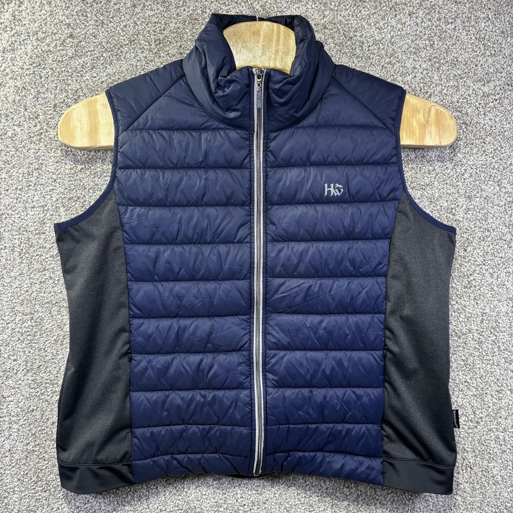 Horseware Ireland Womens XXXL Puffer Vest Navy Blue Grey Equestrian US 18